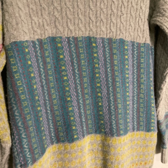 Sundance Cardigan Sweater Coat Patchwork Lambswool Blend Duster Buttons Medium - Picture 8 of 16